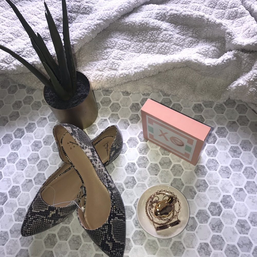 A New Day Snakeskin Point Ballet Flat